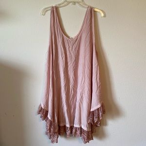 Umgee Pink Lace Sleeveless Top